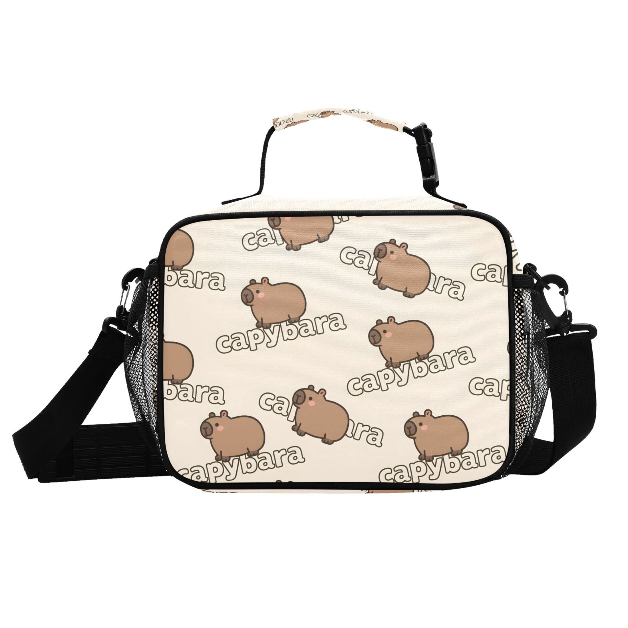 ALAZA Capybaras Cute Lunch Box Insulated Cooler Bag Reusable Tote Bags Shoulder Strap