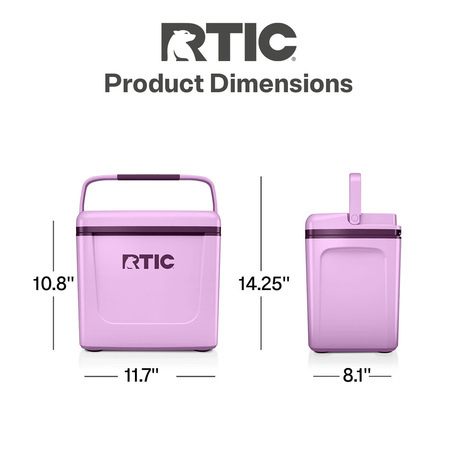 RTIC 8 QT Hard-Sided Personal Cooler, Fits 12 Cans, Road Trip, Lavender/Plum
