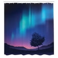 thumbnail image 3 of Ambesonne Fantasy Shower Curtain, Aurora Borealis Tree, 69"Wx84"L, Blue Purple, 3 of 5