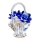 thumbnail image 2 of Cesta de flores brillante, adorno de cristal, figura decorativa, obra de arte, pisapapeles Azul, 2 of 9