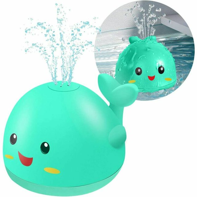Giocattoli da bagno per bambini, giocattoli da bagno per balene per bambini piccoli, giocattoli da bagno luminosi con luce a LED, giocattoli per bagni d'acqua con spruzzi di balene, giocattoli con spr
