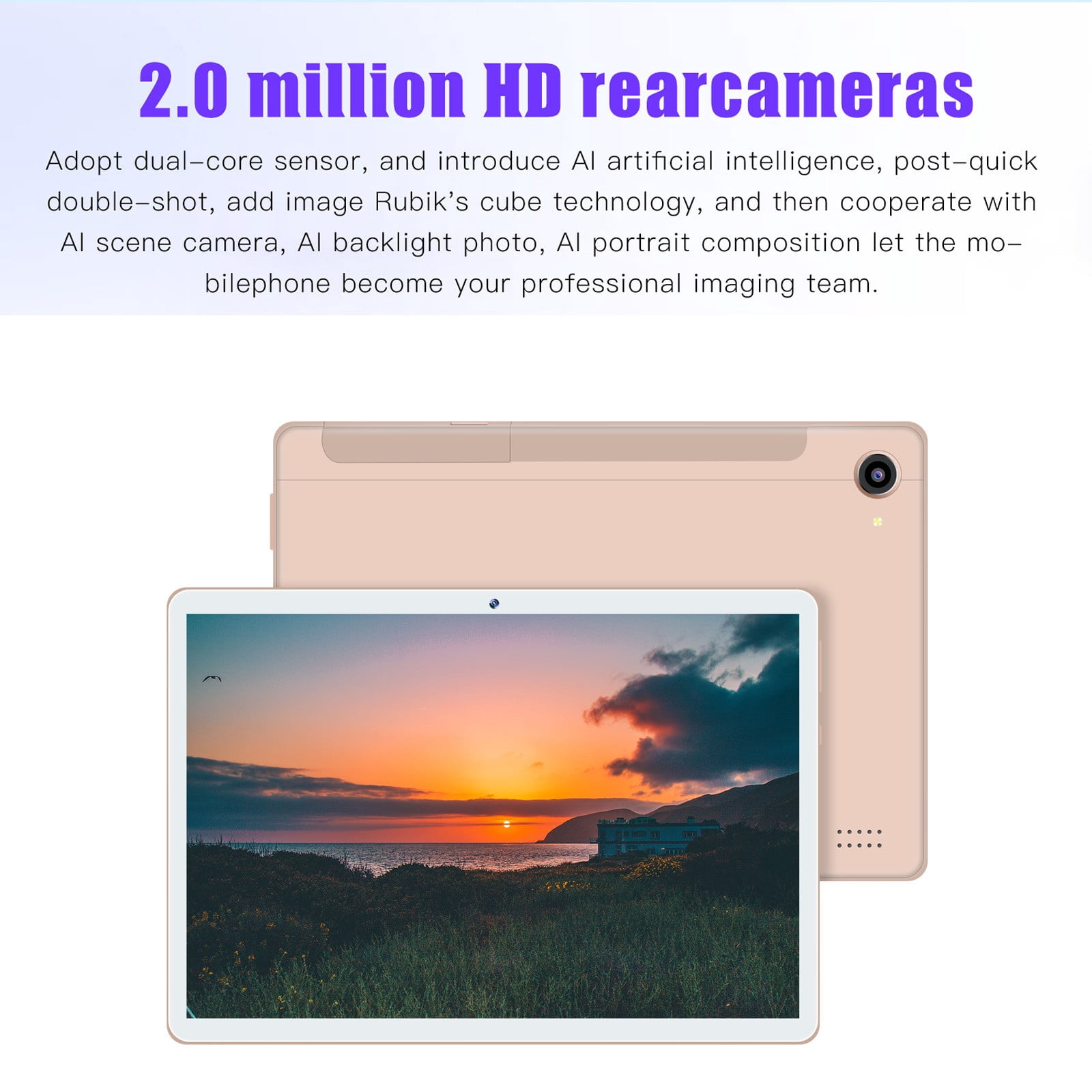 8 Inch Android Tablet with Wi-Fi Bluetooth Voice Call, Octa-Core Processor 16GB to 256GB Expandable Storage, Learning & Gaming Tablet Support SIM Card Phone Function for Home School Business