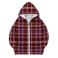 thumbnail image 5 of Ashirexll Girls Hoodies Pullover Zip Up Hoodie Girls 3-14 Years Winter Plaid Fashion Casual Velvet Fleece Lined Comfortable Long Sleeve Hooded Zipper Sweatshirt for Kids, 5 of 6