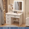 thumbnail image 1 of White Light Dressing Table Luxury Nordic Vanity Stool Dressing Table Accessories Organizer Tocador Maquillaje Bedroom Furniture My Lux Decor Round, 1 of 22