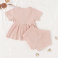 thumbnail image 3 of Vedolay Girl Shorts Sets Summer Toddler Girl Clothes Ruffle Floral Embroidery Shirt and Shorts Set,Pink 6-12 Months, 3 of 4