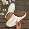 thumbnail image 5 of Dakaela Clogs for Women Slip on Mules Comfortable Walking Closed Toe Sandals Arch Support Wedge Casual Summer Shoes Size 6-10 White, 5 of 7