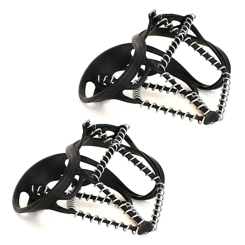18-tooth Silicone Crampons Ice Climbing Equipment Antiskid Shoe Cover SizeL M5P5 