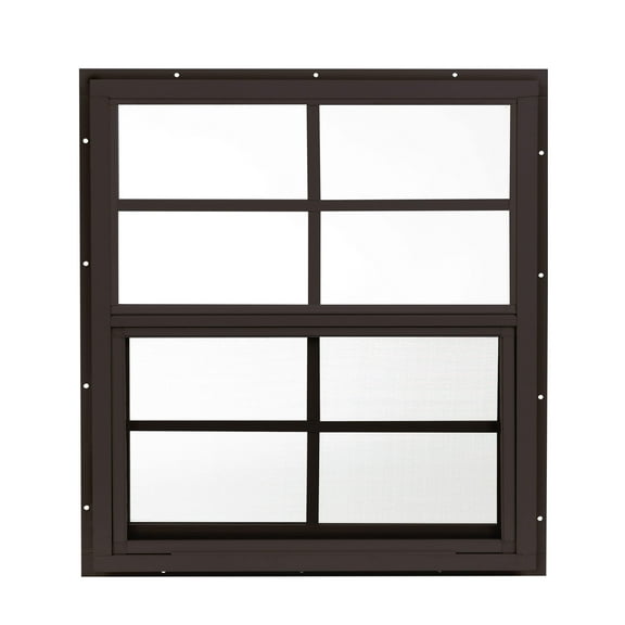 Shed Window 24" W x 27" H, J-Lap Brown for Sheds, Playhouses, and Chicken Coops 1 PK (W2427BRJ-BX1)