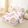 thumbnail image 2 of Erosebridal Ribbon Capybara Kid Twin Sheet Sets, Princess Bow Bedding, 3 Pieces, 2 of 5