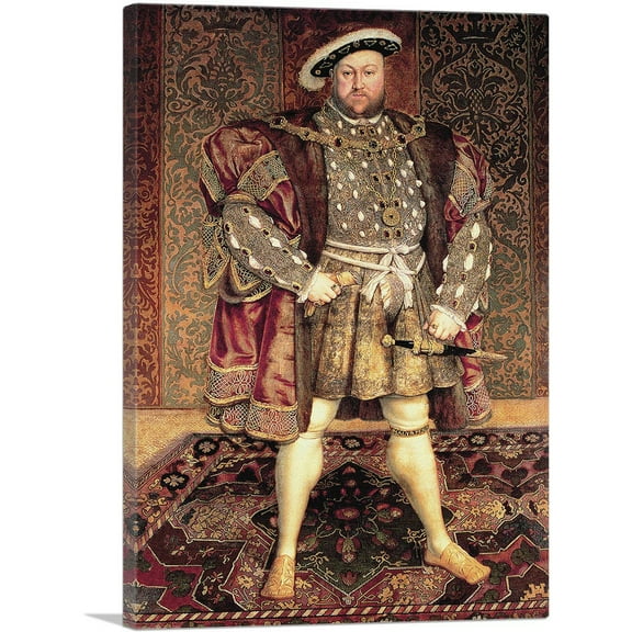 ARTCANVAS Portrait Of Henry VIII 1491 Canvas Art Print by Hans Holbein the Younger - Size: 26" x 18" (0.75" Deep)