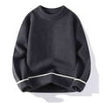 thumbnail image 2 of safuny Men's Crewneck Cable Knit Sweaters Long Sleeve Solid Chunky Soft Pullover Fall Winter Tops Gray XXL, 2 of 3