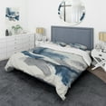 thumbnail image 1 of Designart "Among Sapphire Blue Clouds I" Abstract Liquid Ink Bedding Covert Set - Modern Blue Abstract Bed Set With 1 Sham, 1 of 6