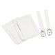 thumbnail image 1 of Equipaje Etiqueta PU Soportes 10x7cm Equipaje Etiqueta Identificador con Correas para Mochila Viaje Bolso Maleta Blanco Paquete de 2, 1 of 6