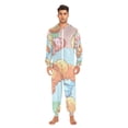 thumbnail image 2 of Cartoon Croissants Adult Onesie Pajamas Slim Fit Christmas One Piece Suit Pjs for Women and Men Hooded Zipper, 2 of 7