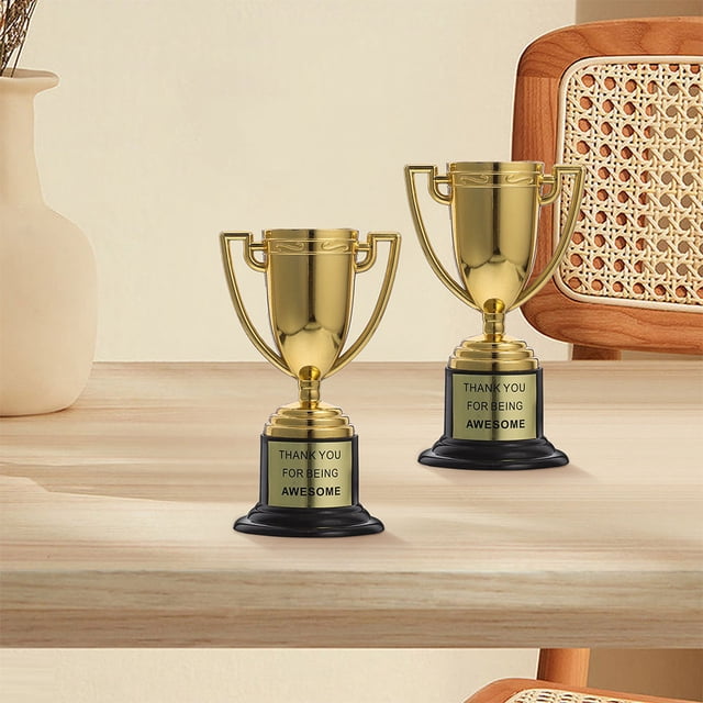 Milisten 3Ud Trofeos Minis Dorados De Plástico Para En Competiciones Y Eventos Festivos