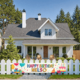 thumbnail image 5 of Colorful Personalized Happy Birthday Banner with Balloons Gifts Party Hats Background Party Decoration Photography Prop Birthday Party Supplies Birthday Decoration Backdrop, 5 of 8