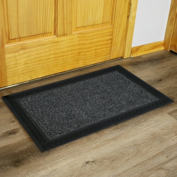 Sunnydaze 17 5 X 29 Inch Rubber And Polypropylene Doormat Modern Indoor Outdoor Heavy Duty Nonslip Entrance Mat Beveled Rubber Border Perfect For Entry Garage Or Mudroom Small Gray Foliage Walmart Com Walmart Com