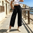 thumbnail image 6 of Samdudou Womens Joggers Curved Hem Lounge Pants Front Patch Pockets Elastic Waist Active Trousers Casual Solid Daily Work Wear, 6 of 6