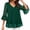 Green#210, variant on Womens V Neck Bell Sleeve Chiffon Blouse Ruffle Layered Hem Dressy Tunic Tops