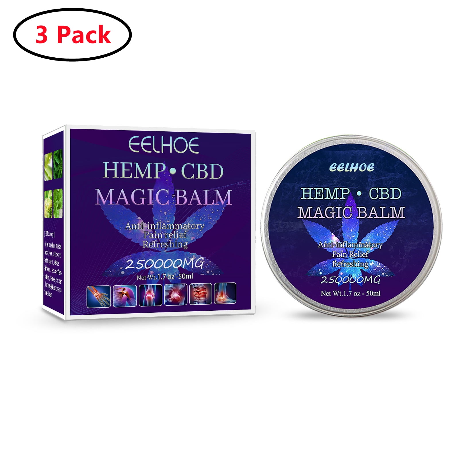 3 Pack Pain Relieving CreamMaximum Strength,Deep Heating Rub for Back