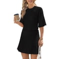 thumbnail image 5 of Women 2 Pieces Knit Set Half Sleeve Pullover Sweater and Mini Skirt Matching Sets, 5 of 7