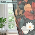 thumbnail image 4 of Yayeee Window Curtains Light Filtering 63"x42" Grommet Panel Pair Home Living Room Decor, Red Flowers Pattern, 4 of 7