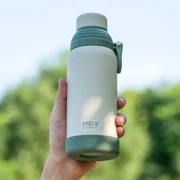 Tyeso Stainless Steel Double-Lid Insulated Sports Water Bottle Portable Handheld Outdoor Large Capacity Flask Stylish Water Cup