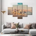 thumbnail image 2 of TISHIRON 5PCS Framed Canvas Wall Art Set,60"x40" Manhattan Skyline Downtown Canvas Art Decor, 2 of 7