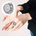 thumbnail image 5 of 1pc Elegante Reloj de dedo Mini anillo de moda Reloj de cuarzo Joyas para mujeres Hombres (Plata), 5 of 5