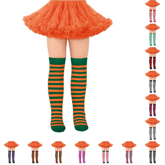 Luvior Women's Knee High Socks Striped Stockings Soft Stretchable Comfortable Breathable Fashionable Long Socks For Daily Wear