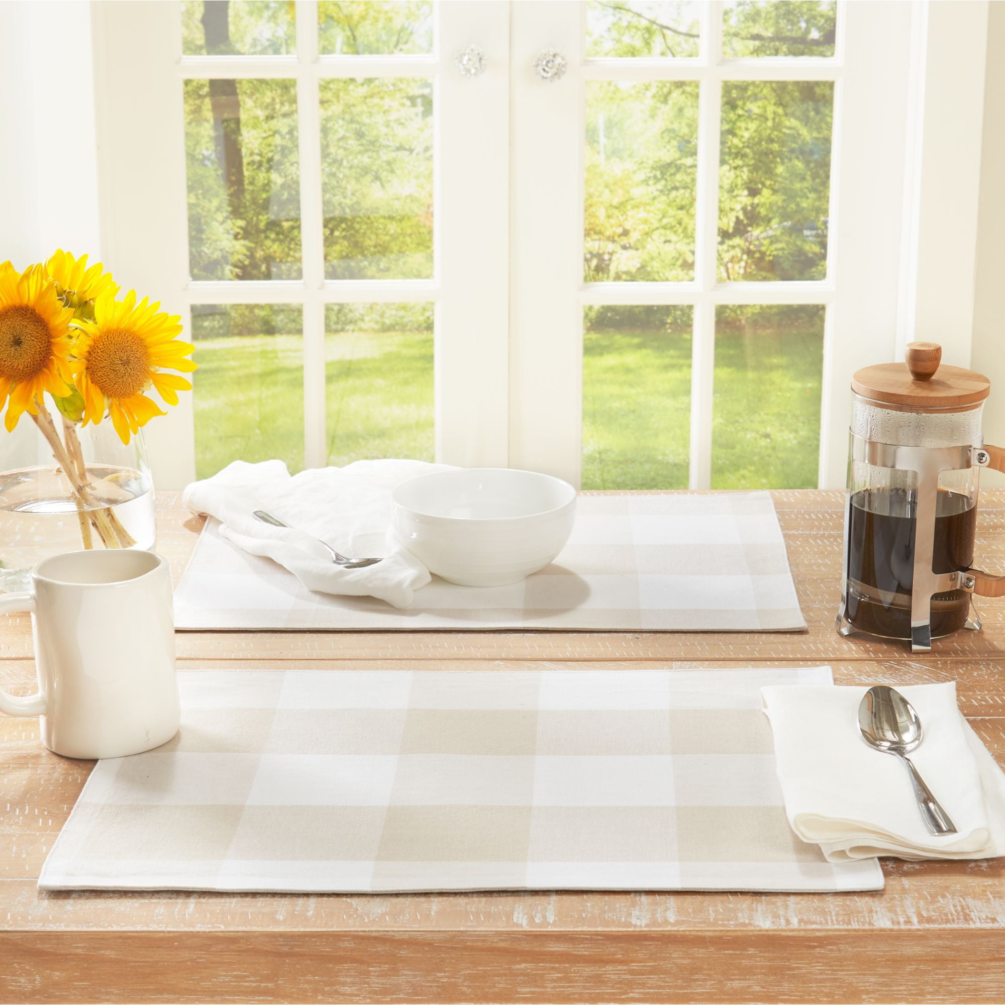 Better Homes & Gardens Farma Placemat, 4 Pack, Papyrus Beige, 14" x 19