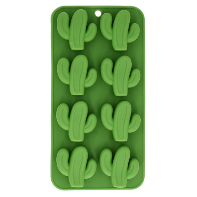 Bandeja para cubitos de hielo de Cactus de 8 cavidades, molde de silicona de calidad alimentaria para chocolate, dulces, galletas, gelatina, minijabón, hornear, bomba de baño