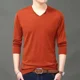 thumbnail image 4 of Suéteres de punto para hombre, cuello en V, ropa para hombre, pulóveres, camiseta negra, color sólido, liso, informal, clásico, ajustado, tejido, nuevo en oferta, tallas S, 4 of 5