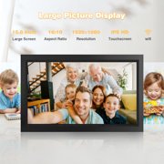 GCZ 15.6 inch Large WIFI Digital Photo Frame with 1080P IPS Full HD Touchscreen Share Photos and Videos Instantly via FRAMEO App, SD Card USB Support