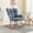 Blue, variant on JXXRZ Nursery Rocking Chair, Oversized Teddy Plush Rocker with Modern Upholstered High Back and Solid Wood Legs, White