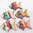 thumbnail image 4 of 50 Pcs/Pack Bouton Imprimé Poisson Deux Trous Protection Environnementale, 4 of 8