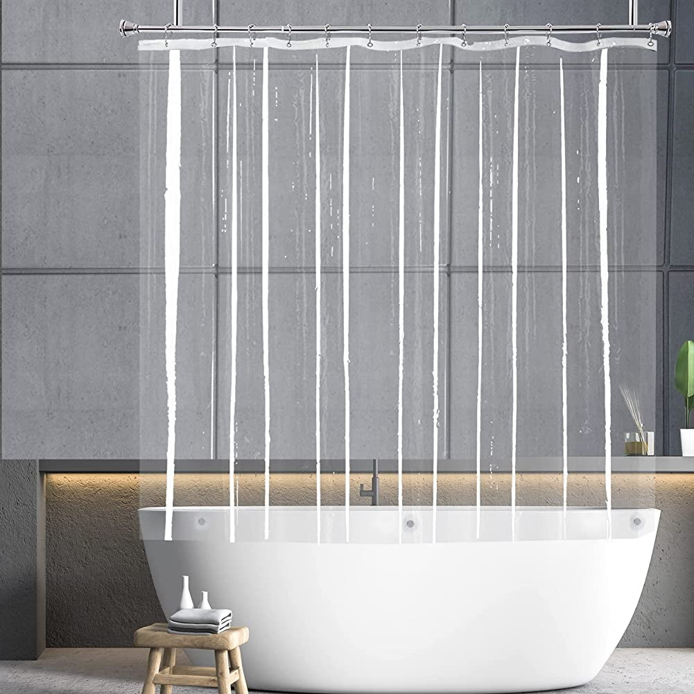 Yisure Short Shower Curtain Clear PEVA Liner for RV Bath with Plastic