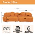 thumbnail image 2 of Sxbhfuj Sectional Sofa for living room, Teddy Velvet Sofa with Removable Cushion, Comfortable loveseat couches, Suitable for Small Apartments, Living Room, Orange, 2 of 6