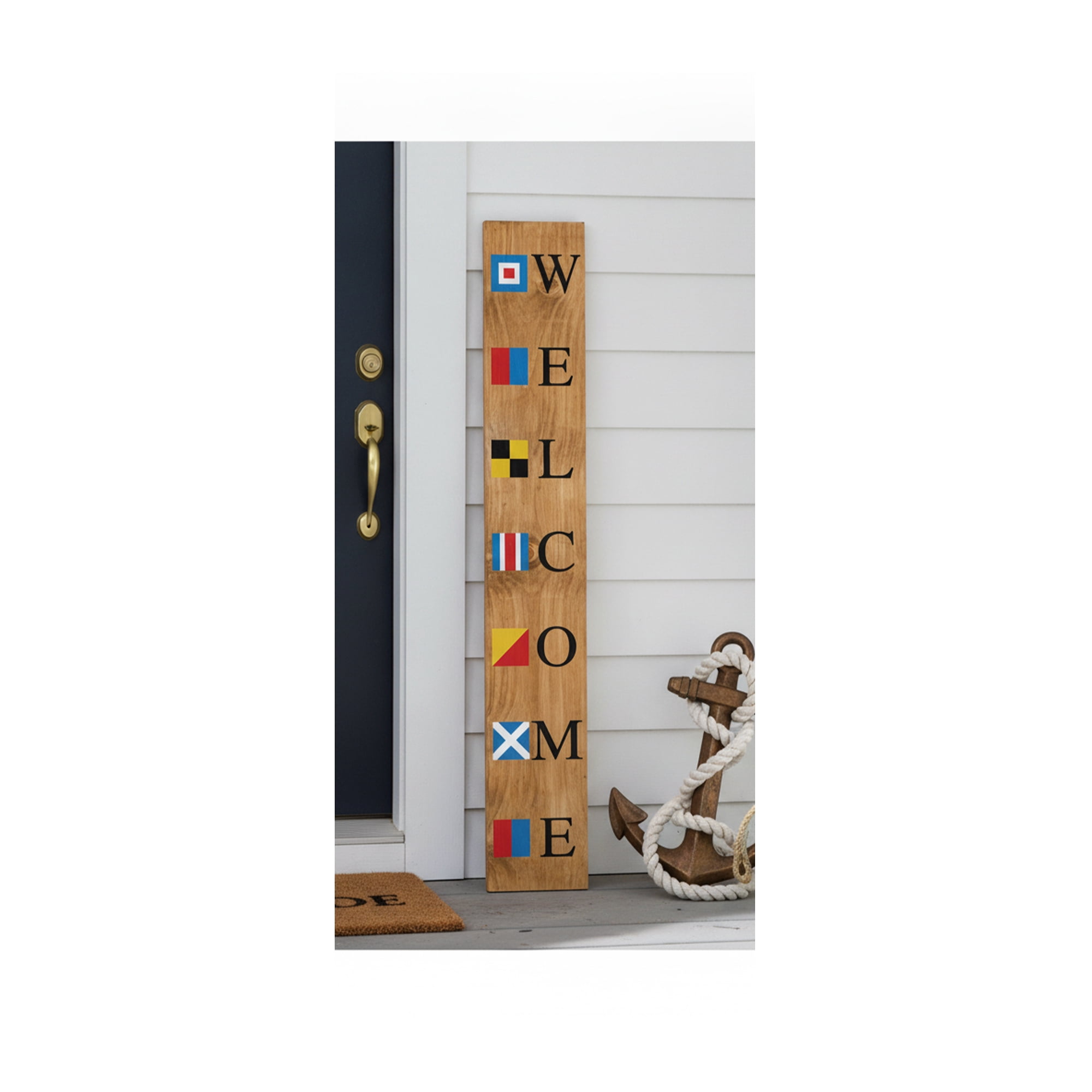 Calloway Mills 119454707 Captain's Welcome Porch Leaner, 47" x 07"