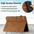 thumbnail image 4 of Allytechgroup Case for iPad Mini 7 (A17 Pro) 2024 (8.3 inch) with Stand/Pencil Holder/Card Pockets/Smart PU Leather Embossed Flower [Auto Wake/Sleep] Wallet Cover for iPad Mini 7th Generation,Brown, 4 of 10