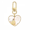 thumbnail image 1 of Xinghua Swallow Chinese Style Watercolor Gold Heart Keychain Metal Keyring Holder, 1 of 3