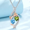 thumbnail image 7 of Taioiat Double Birthstone Necklaces for Women 18K Gold Plated Birthstone Rose Flower Jewelry Anniversary Valentines Day Mother's Day Birthday Gifts for Her Wife Girlfriend Mom, 7 of 7