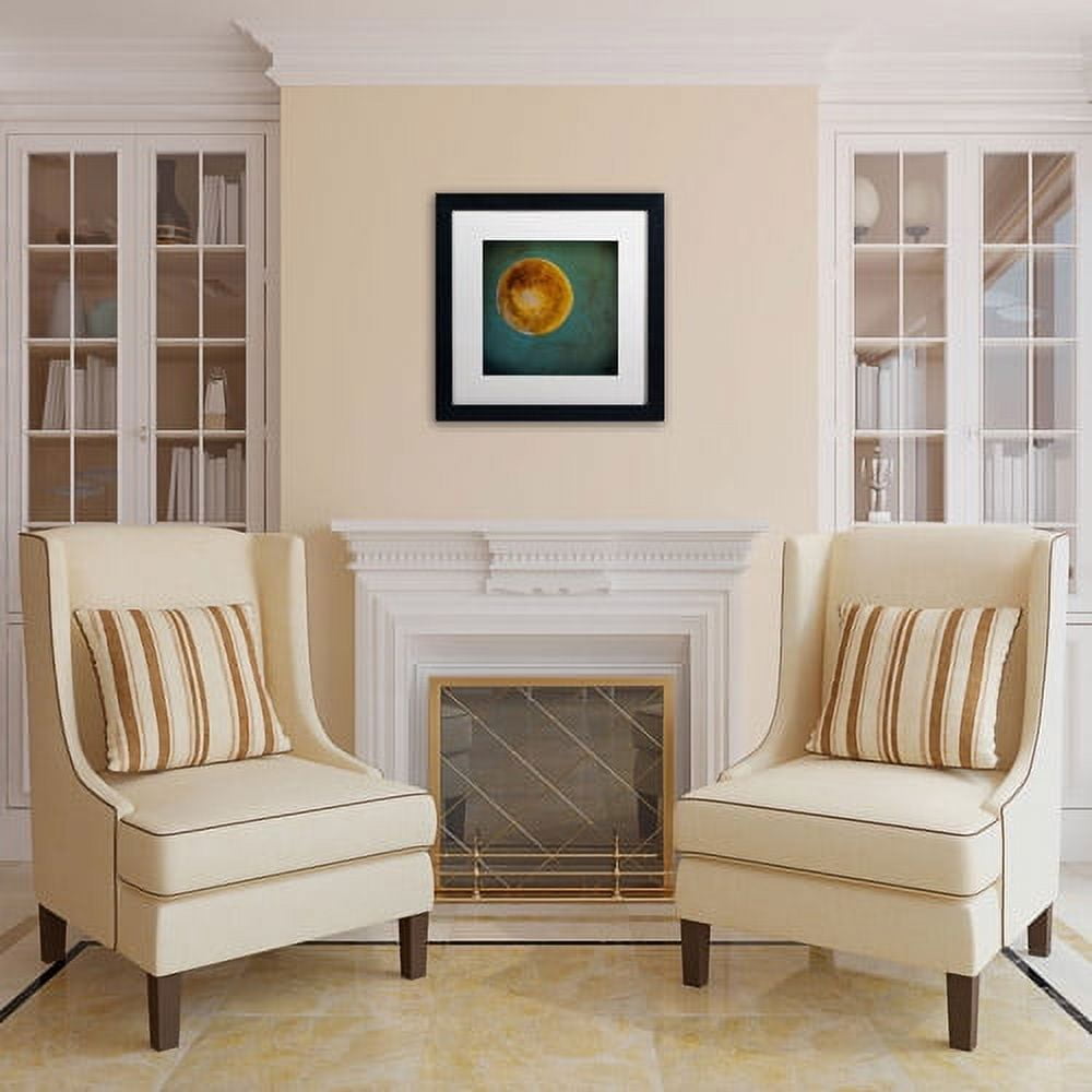 Trademark Fine Art "Moon on Blue" Canvas Art by Nicole Dietz, White Matte, Black Frame