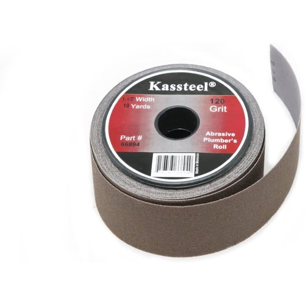 Kassteel Abrasives 11/2 in. x 10 Yd. Aluminum Oxide 120 Grit Abrasive Plumber's Roll