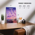 thumbnail image 4 of Florida, Beach Sunset, Lithograph (12x18 Aluminum Art, Indoor Outdoor Metal Sign Decor), 4 of 5