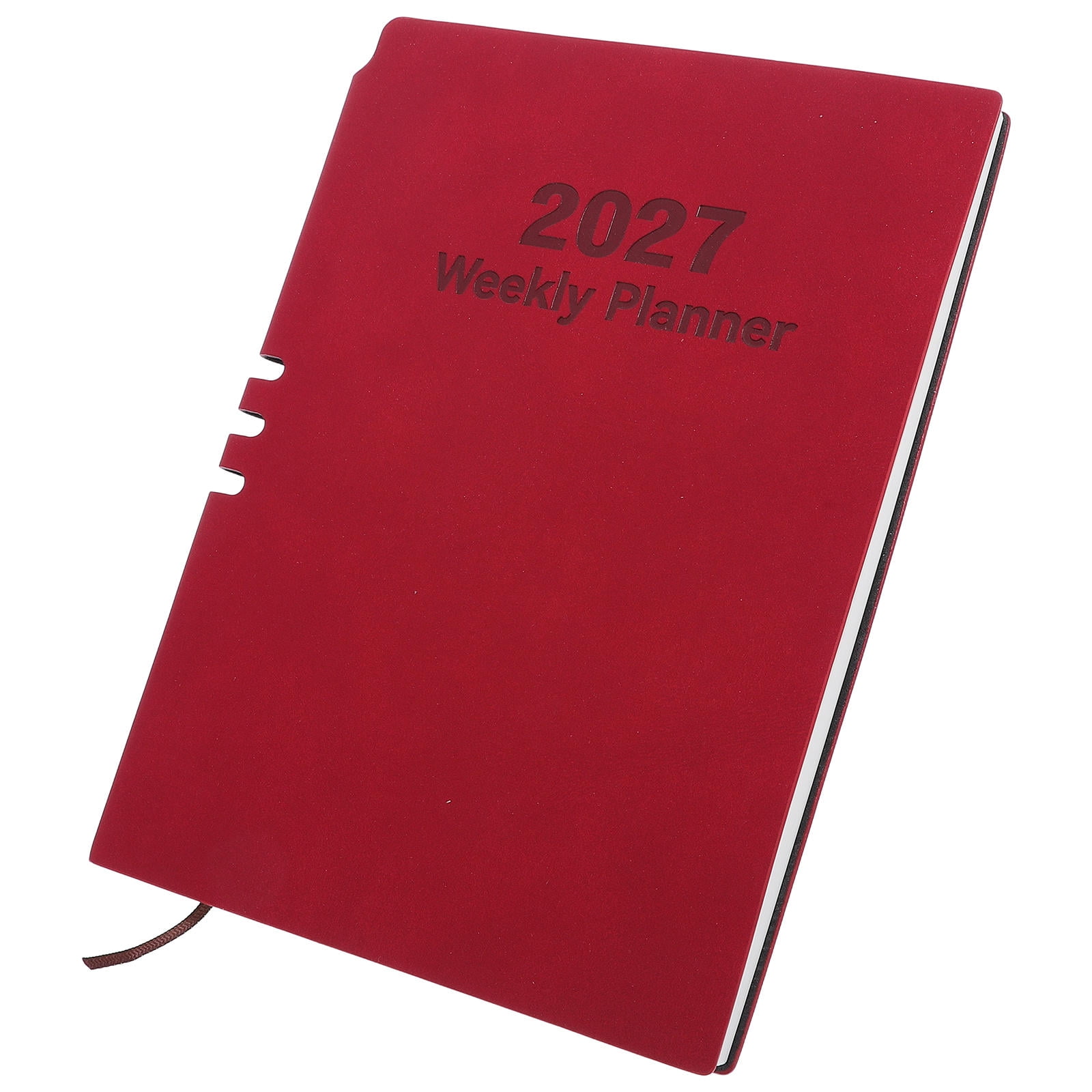 Milisten 2027 Daily Planner Notebook 76 Dated Sheets Compact Red A5 Organizer for Office Travel and Personal Scheduling