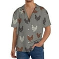 thumbnail image 3 of Vsdgher Rooster Print Men's Wrinkle Free Untucked Cuban Shirt Business Casual Button Down Shirts Short Sleeve Shirt, 3 of 7