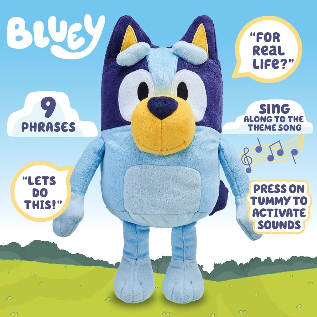 Bluey SFX Plush, Feature, Interactive Talking Plush, 13" Plush,17143