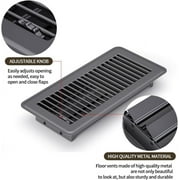 Black Premium Steel Adjustable 4 x 10 Floor Register Vent Cover 6-Pack for Home