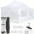thumbnail image 6 of COBIZI 10x20 Pop up Canopy with 6 Removable Sidewalls,Outdoor Waterproof Canopy Tents for Partie Wedding,Instant Sun Protection Shelter with Upgrade Raised Roof and Wheel Bag,White, 6 of 11